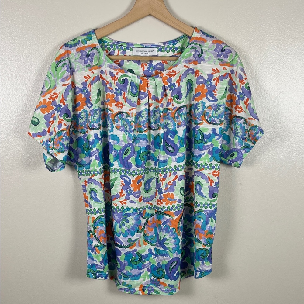 NEW Christopher & Banks Petite Medium Watercolor Too